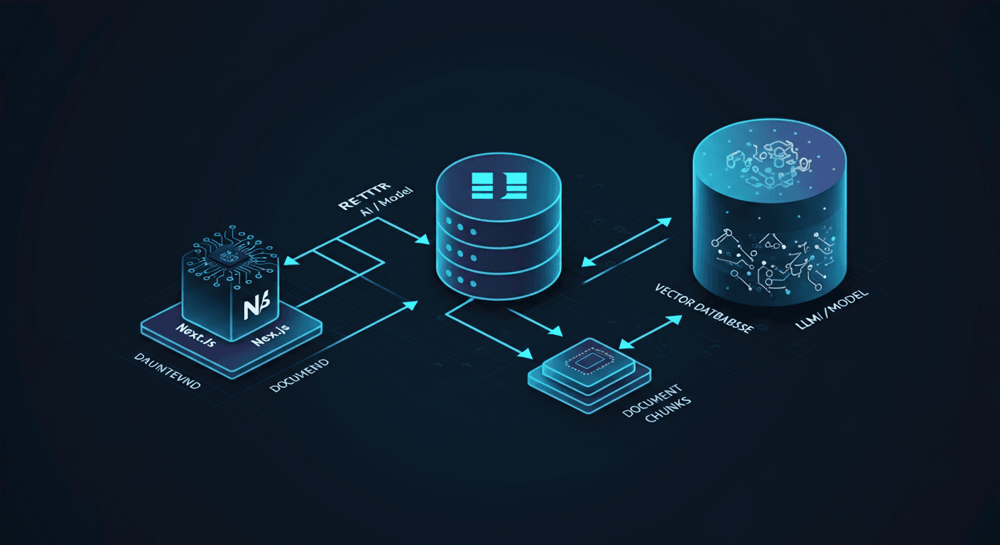 Diagram of a RAG application architecture with Next.js and a vector database